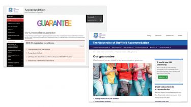 Screenshots of the 'Our guarantee' page before and after. 