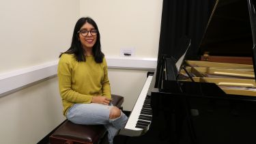 Student at piano