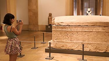Lamia Sassine, a PhD student, at a museum in Spain.