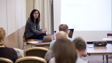 Visiting scholar leading a seminar