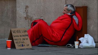 A homeless man