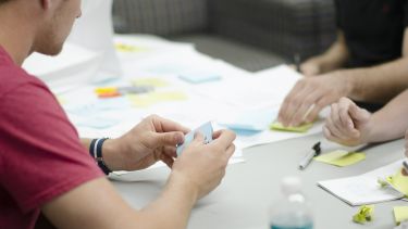 Students in an ideas session