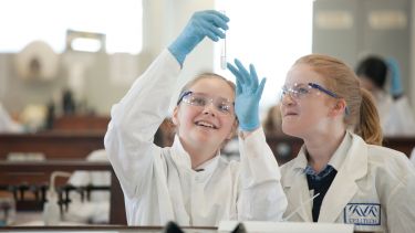 Two school students during an Outreach visit