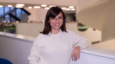 Student Maria standing in the Diamond