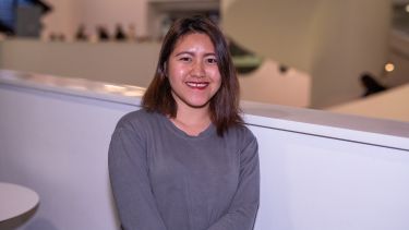 Student Czarina standing in the Diamond