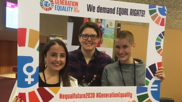 Pip Gardner (centre) with other members from the Youth Task Force