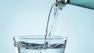 A glass of clear water