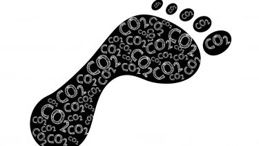 a footprint with CO2 written over it to represent a carbon footprint