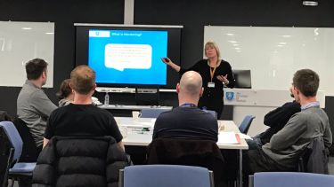 A presentation at a Technet event.