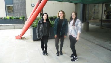 Our PlaceME@SMI interns stood outside the Information Commons
