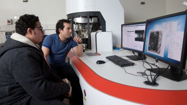 Masters students working in the Soft Matter Analytical Laboratory