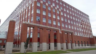 Outside an Eötvös Loránd University building
