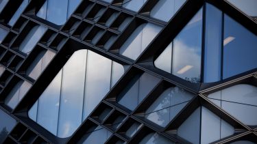 The reflective windows of The Diamond.