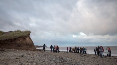 Students on a beach