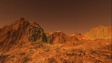 Rendering of the surface of Mars 