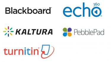 Sponsorship logos: Blackboard, Echo360, Kaltura, Pebblepad, Turnitin