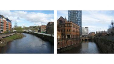 Urban river corridors in Sheffield.