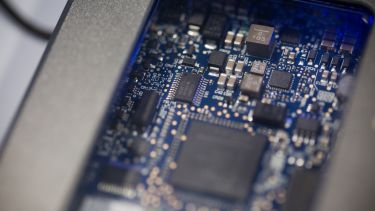 Circuit board showing chips