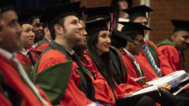 Post-graduate research students in the ceremony