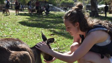 Juliette with a kangaroo