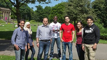International students standing in Western Park