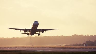 A plane taking off