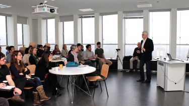 Professor Robert Gifford presents his work to Sheffield students and staff