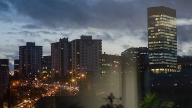 Arts tower at night