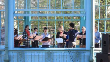 Staff choir sing at the festival of welbeing 