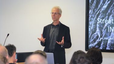 Dr Jan Woudstra introduce the Street Trees and Politics Conference