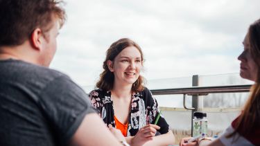 undergraduate students studying in the union