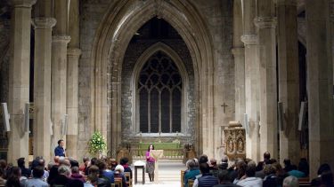 Mona Siddiqui OBE delivers a lecture at Sheffield Cathedral
