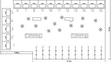 Floor plan for exhibition area in Lausanne Palace