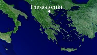 Thessaloniki on a map