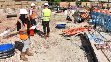 Landscape Architecture student working on site