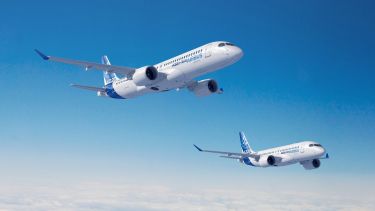 Airbus planes in flight