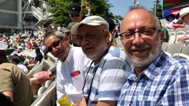 Dr Yusuf Ismail Patel at a cricket match with his family