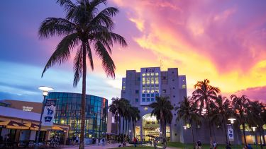 Florida International University campus at sunset