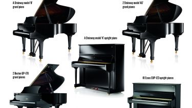 group of pianos