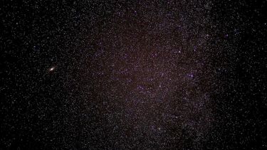 Starry sky, a small galaxy is visible