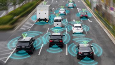 Autonomous cars displaying sensors