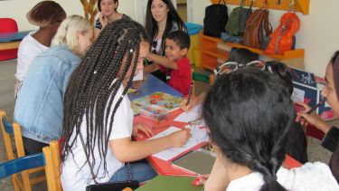 Ella-Sophia Ellis working in Thessaloniki, Greece.