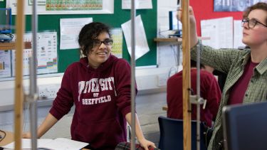 Students in an undergraduate teaching laboratory