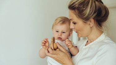 Woman holding a baby