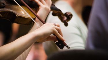 A violin being played