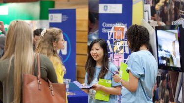 Students in the Student's Union at an open day