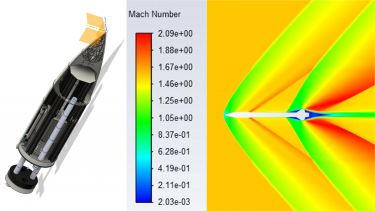 SunrIde rocket mock-up and graph