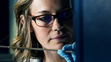 Close up of a female scientist conducting a research experiment