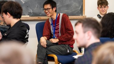 A maths student in a seminar