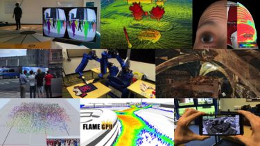 Composite of graphical images from the visual computing research group